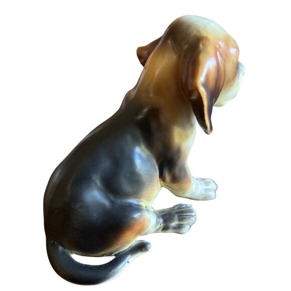 Vintage Norcrest Japan Beagle Puppy Figurine Hand-Painted Ceramic Collectible - Picture 4 of 6